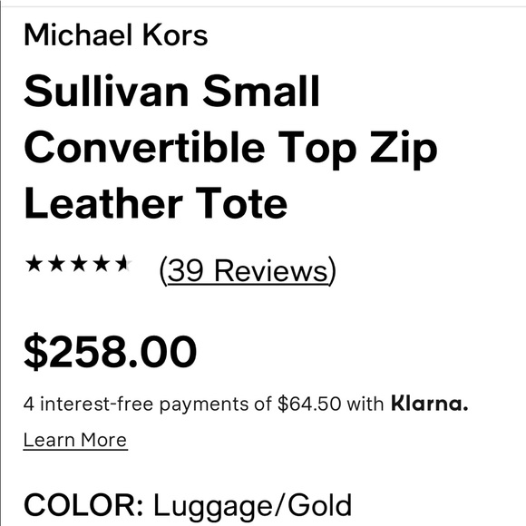 Michael Kors Small Sullivan Nomad Leather Convertible Zip Top Tote Crossbody - Picture 14 of 14